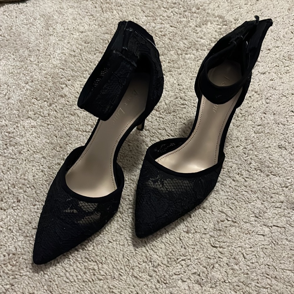 Lace black heels